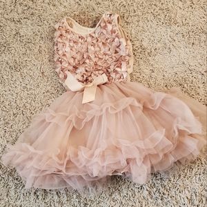 Gold Sequined tutu dress Girls YS (3/4)